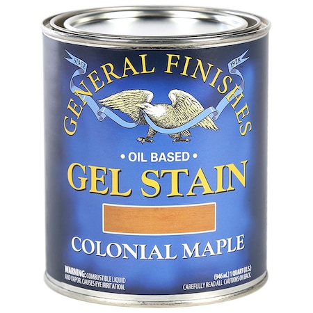 General Finishes 1 Qt Colonial Maple Gel Stain Oil-Based Heavy Bodied Stain CMQ